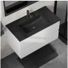 BATH DELUXE | Kúpeľňová skrinka s umývadlom KENWOOD, 91 cm, biela/čierna | BT0121+BT0229