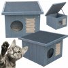 Zateplený domček pre mačky Pepita s plochou strechou a otváracou strechou - sivá Pepita