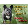 Pozorpes.sk, výstražná tabuľka (Francúzsky buldoček - modrý)