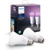 Philips Hue White and Color ambiance 9W E27 set 2 ks (929002489602) Žiarovka