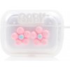 AppleMix Puzdro / obal pre Apple AirPods Pro - kvety a nápisy - ružový remienok - gumové - priehľadné