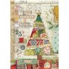 Ryžový papier A4 - patchworkový vianočný strom