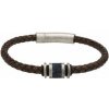 Pánsky kožený náramok s oceľovým detailom B427ADB