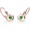 Cutie Jewellery Detské náušnice z ružového zlata C2224-10-X-4 zelená
