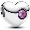 Prívesok PANDORA Srdce na gravírovanie s fialovým krištáľom 794161C02