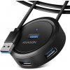 AXAGON HUE-P1AL, 4x USB 3.2 Gen 1 ROUND hub, micro USB napájecí konektor, kabel USB-A 1.2m HUE-P1AL