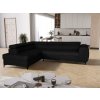 Rohová rozkladacia sedačka SEVIL čierna - DREAM VELVET 202.12