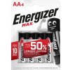 Batéria Energizer alkalická Max 1,5 V, typ AA,4 ks