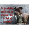 Pozorpes.sk, výstražná tabuľka (Stafordšírsky terier)