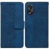 Peňaženkové kožené puzdro Geometric na Oppo A38 - Modrá