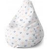 Sablio Sedací vak Pear Srdiečka na bielej - 70 x 95 x 15 cm