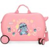 Detský kufor na kolieskach / odrážadlo Disney Stitch Aloha 24,5 L - ružový