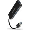 AXAGON HUE-G1A, 4x USB 3.2 Gen 1 SLIM húb, kábel Type-A 14cm napevno
