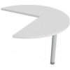 Doplnkový stôl Flex, pravý, 100,0x75,5x(60x60) cm, biela/kov