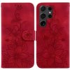 Peňaženkové kožené puzdro Lily na Samsung Galaxy S24 Ultra 5G - Červená