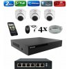 Amiko IP 3 kamerový set so switchom, 2Mpix, Dome (1200K3V2) (Amiko)