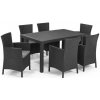 Súprava záhradného nábytku Meliowa so 6 sedadlami, grafitová farba so svetlosivými vankúšmi