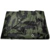 Plachta krycia s okami 8x12 m, 140g/m2 PE oliva/čierna kamufláž