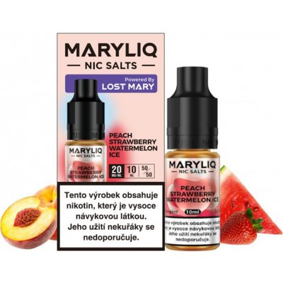 MaryLiq Nic Salts Peach Strawberry Watermelon Ice 10 ml objem: 10ml, nikotín/ml: 20mg