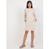 Pruhované šaty s vreckami LO-SK-LK-230.48 white-beige