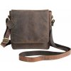PORUN kožená taška cez rameno, hnedá