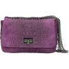 Talianska kožená kabelka potlač krokodíl 439 fialová Fialová