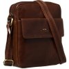 Pánska hnedá kožená taška cez plece Peterson– s magnetickým klipsom a zipsovým zapínaním