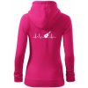 EKG akustická gitara - Mikina dámska trendy zipper s kapucňou - XS ( Purpurová )