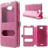 Púzdro book Dual Windows pre HTC Desire 516 D516w Dual Sim Magnetický ružový