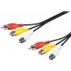 Kábel Cinch 3x AV M/M 10m, čierny
