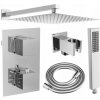 MEXEN/S MEXEN/S - Cube DR02 podomietkový sprchový SET + slim sprcha 25 cm, chróm 77502DR0225-00