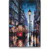 Vymalujsisam.sk Maľovanie podľa čísiel - Nočná električka počas dažďa Veľkosť: 40x60cm, Rám: Na plastovej doske