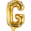 PartyDeco Fóliový balón Mini - Písmeno G 35cm zlatý
