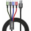NONAME Baseus CA1T4-B01 Fast 4in1 Kabel Lightning, 2x USB-C, MicroUSB 3.5A 1.2m Black 6953156278493