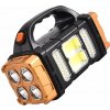 Verk 12317 Prenosné solárne LED COB svietidlo 25 W s powerbankou, oranžová