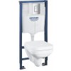Grohe Solido - Súprava na závesné WC + klozet a doska SoftClose, Rimless, tlačidlo Even, chróm 39552000