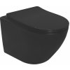 Rea CARLO MINI BLACK MATT WC misa závesná RimFree 48,5 x 35,5 cm so sedátkom voľne-padajúcim C8489