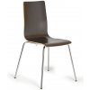 Drevená jedálenská stolička s chrómovanou konštrukciou KENT, wenge