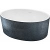 Besco UNIQA GLAM Umývadlo na dosku 32x46x17cm liaty mramor, Grafitová KEUNINDGLAM03