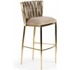 BAROVÁ STOLIČKA ALETTA BÉŽOVÝ ZAMAT + ZLATÁ 60