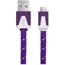 Esperanza EB176V - 5901299920213 Micro USB 2.0 A-B M/M, opetený, plochý, 1m, fialový