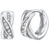 Silvego Strieborné náušnice kruhy CALYPSO so zirkónmi QRE438K