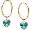 Swarovski e. náušnice zlaté kruhy so srdcom Softly Whisper see3631