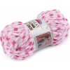 Pletacia ženilková priadza Dolphin Baby Colors 100 g - (80414) biela ružová