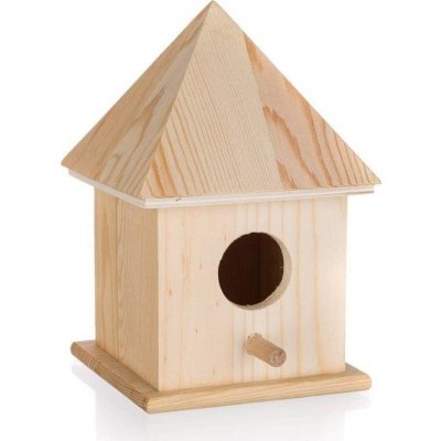 Home Decor Vtáčia búdka 10,4 x 10,4 x 15,5 cm drevená