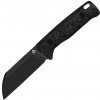 QSP Knife Baby Penguin 14C28N, black stonewash, Blue shredded CF QS130BP-F2