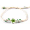 Náramok shamballa s korálkami a kvetom - 1 ks 3 zelená sv.