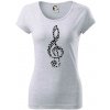 Husľový kľúč z nôt - Dámske tričko Pure - XL ( Svetlosivý melír )