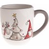 Vianočný keramický hrnček Škriatok a sob, 550 ml, sivá