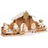 VIANOČNÝ BETLEHEM so 7 figúrkami MDF 33 x 16 cm Hnedý